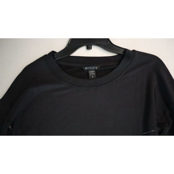 Athleta 870422 Women's Sz Small Black Triumph Crew Neck L/S Sweatshirt $79 - Picture 3 of 12